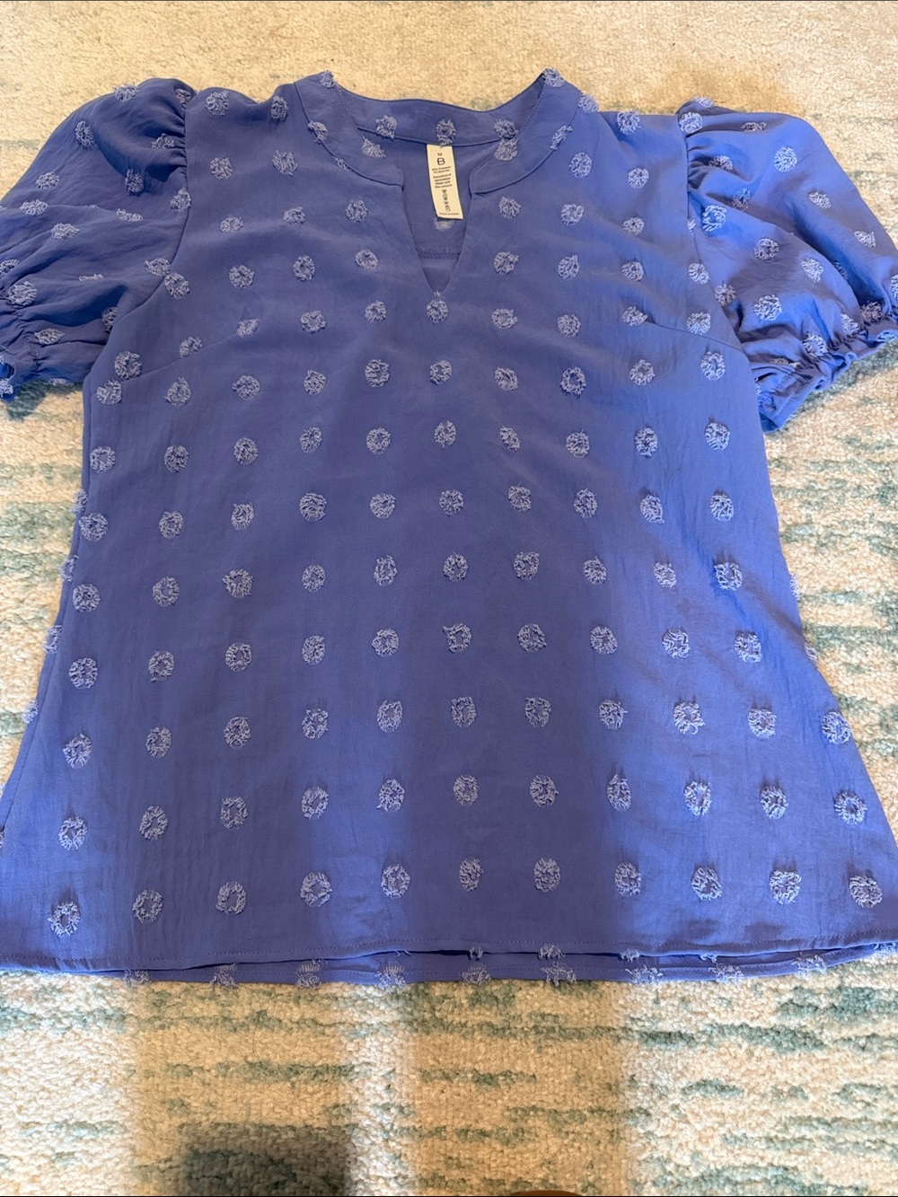 Blue Puff-Sleeve Women's Top by B